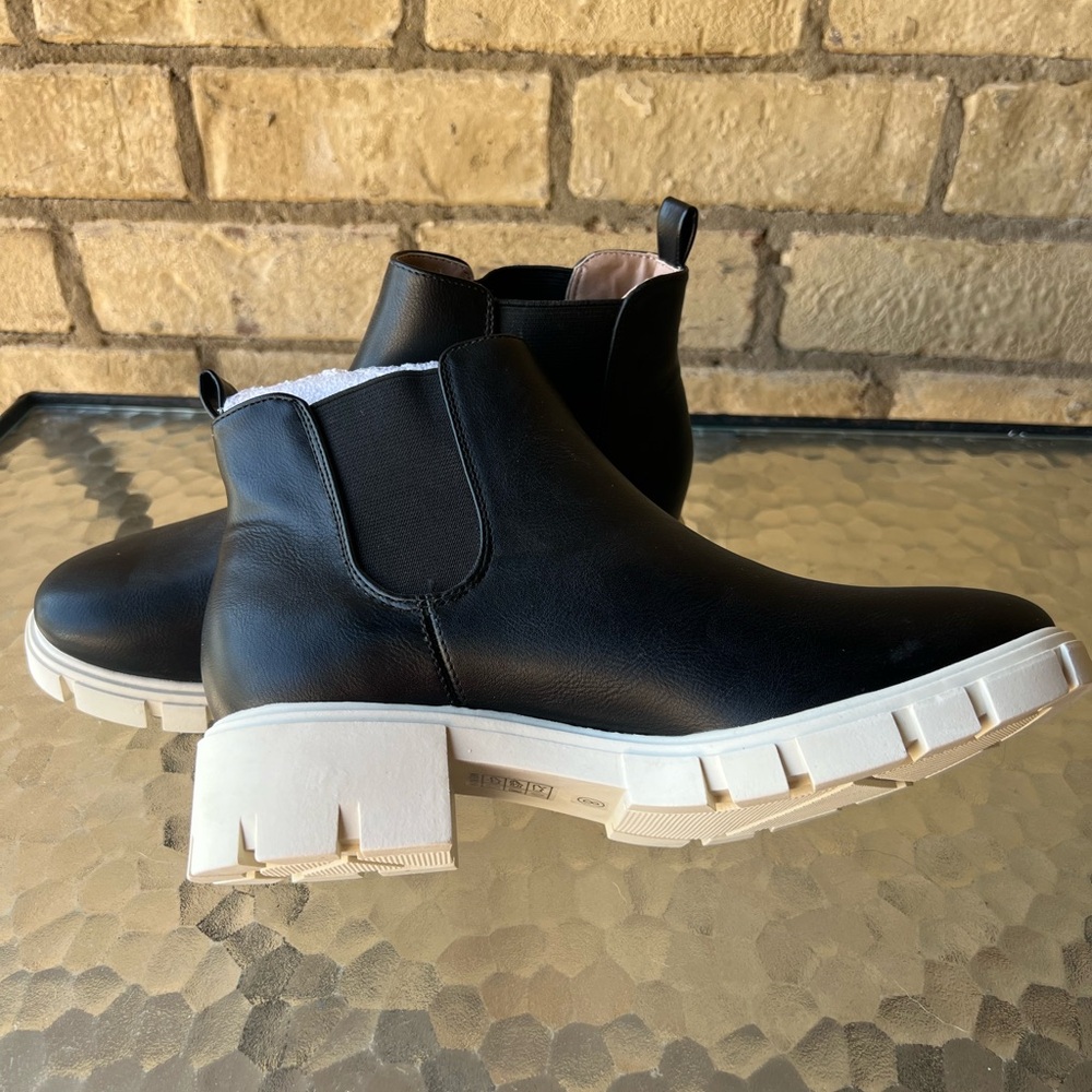 Black Leather Ankle Boots